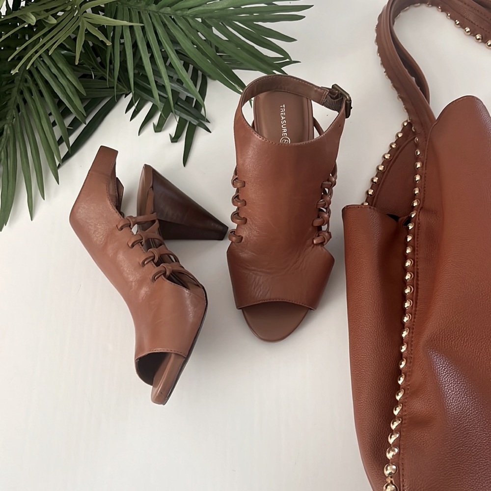 Treasure & Bond Brown Open-Toe Heels - Picture 4 of 16